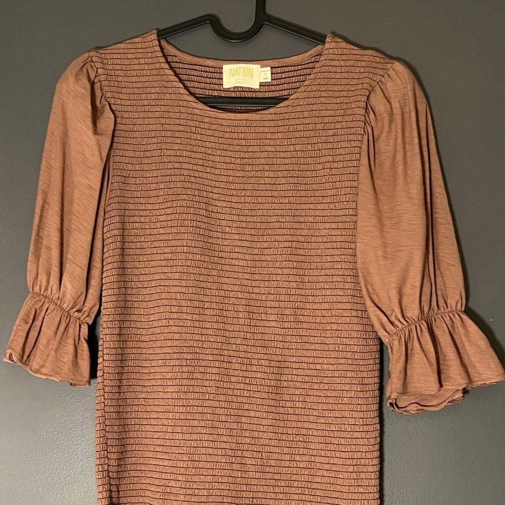 Nation LTD Smocked Puff Sleeve Top - Size: S